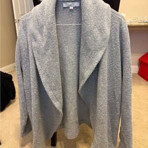 LOFT Heathered Gray Knit Cardigan